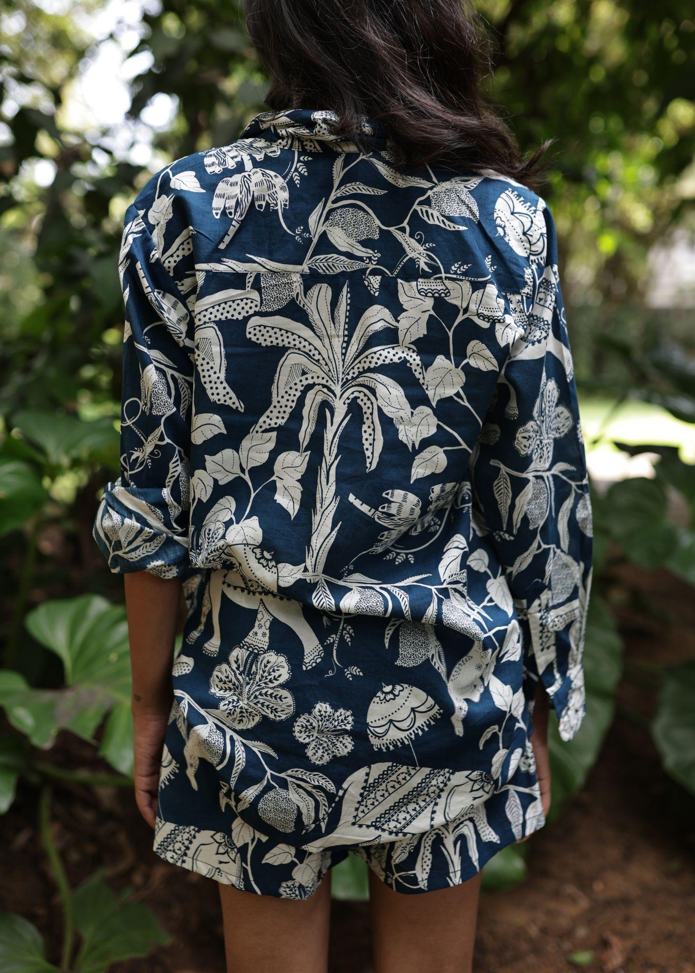 Girlfriend Shorts Set - Blue Jungle Boogie