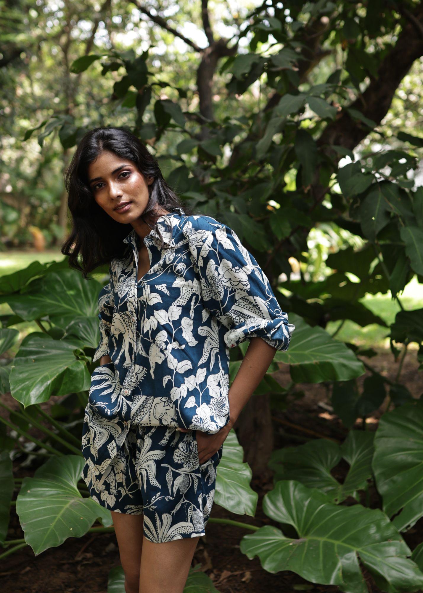 Girlfriend Shorts Set - Blue Jungle Boogie