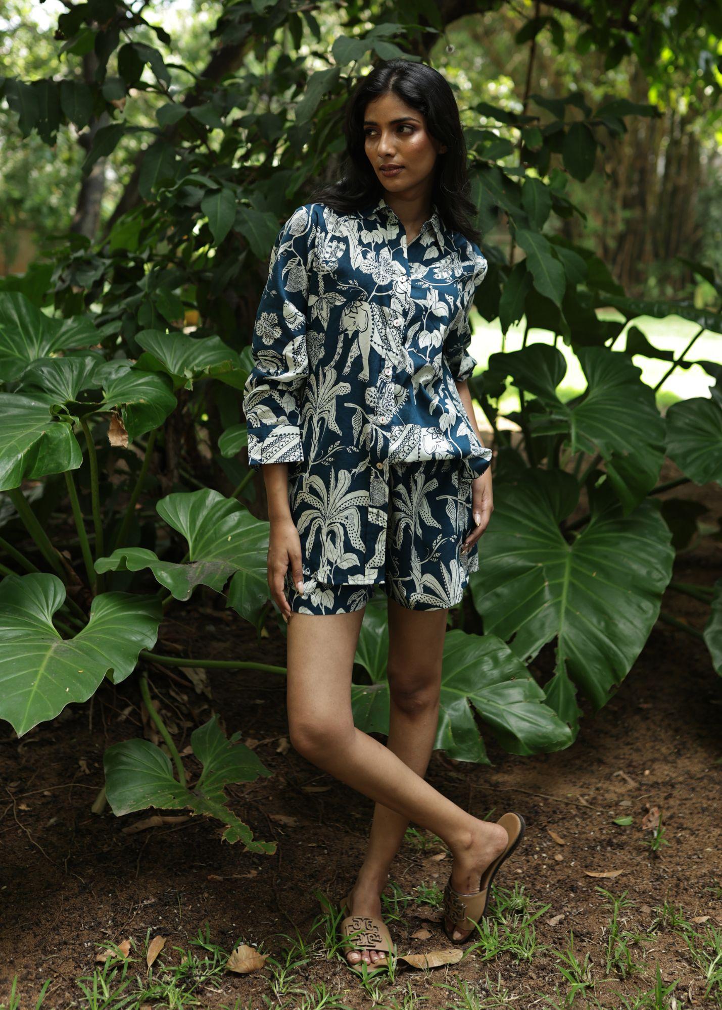 Girlfriend Shorts Set - Blue Jungle Boogie