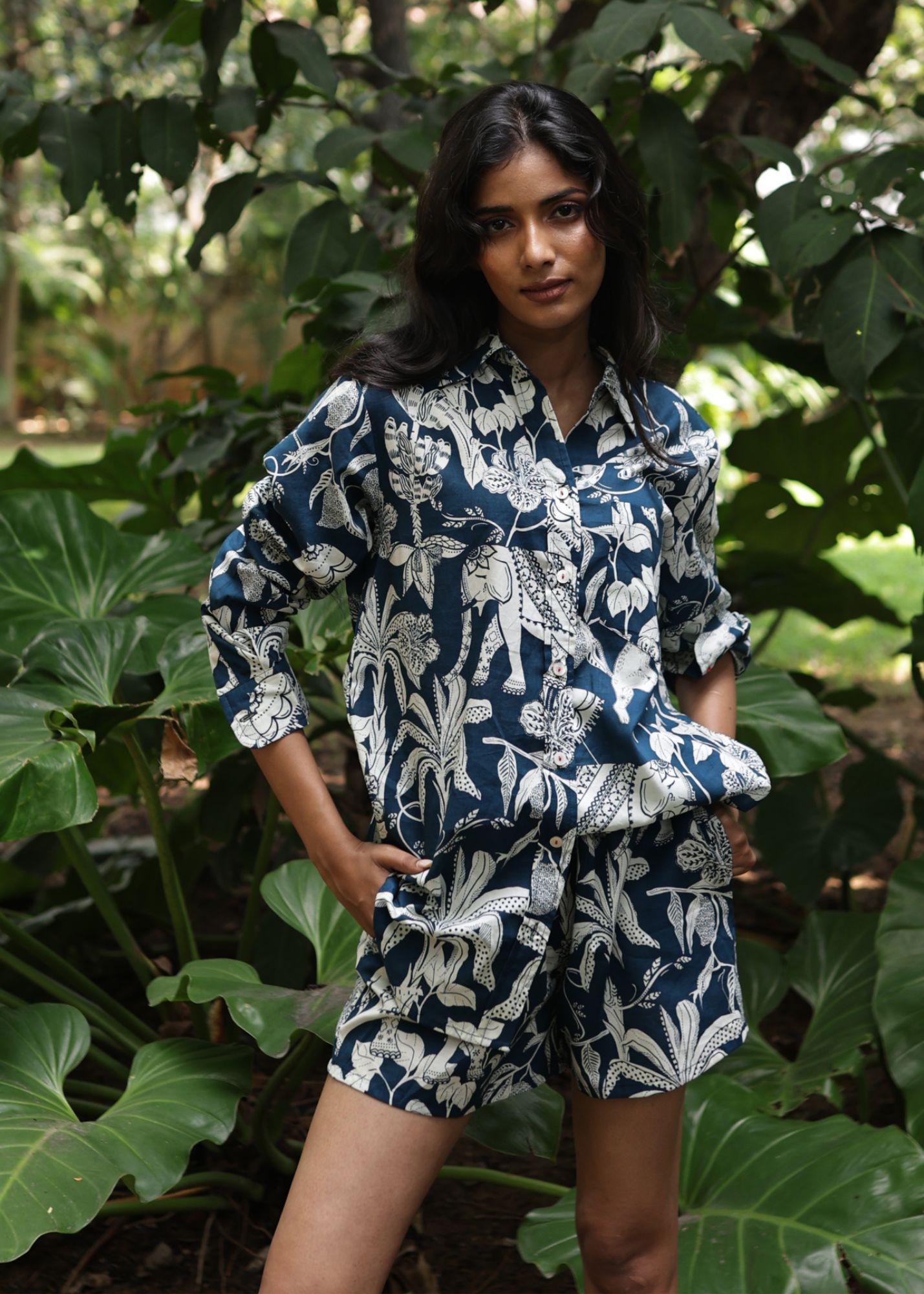 Girlfriend Shorts Set - Blue Jungle Boogie