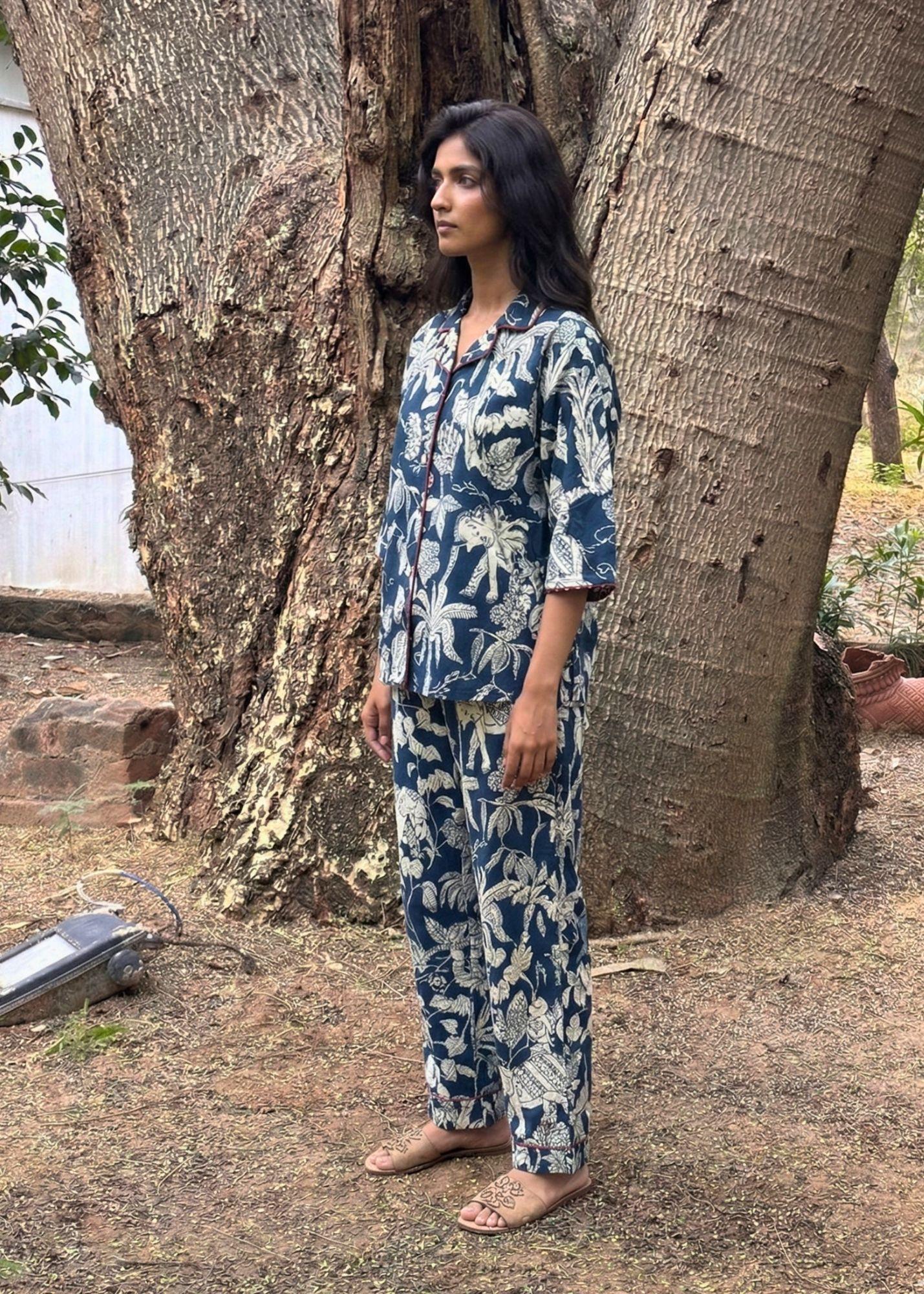 womens-blue-hand-printed-cotton-pajama-set-front-view.jpg