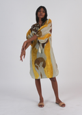 Short Anika Dress - Gold Mural