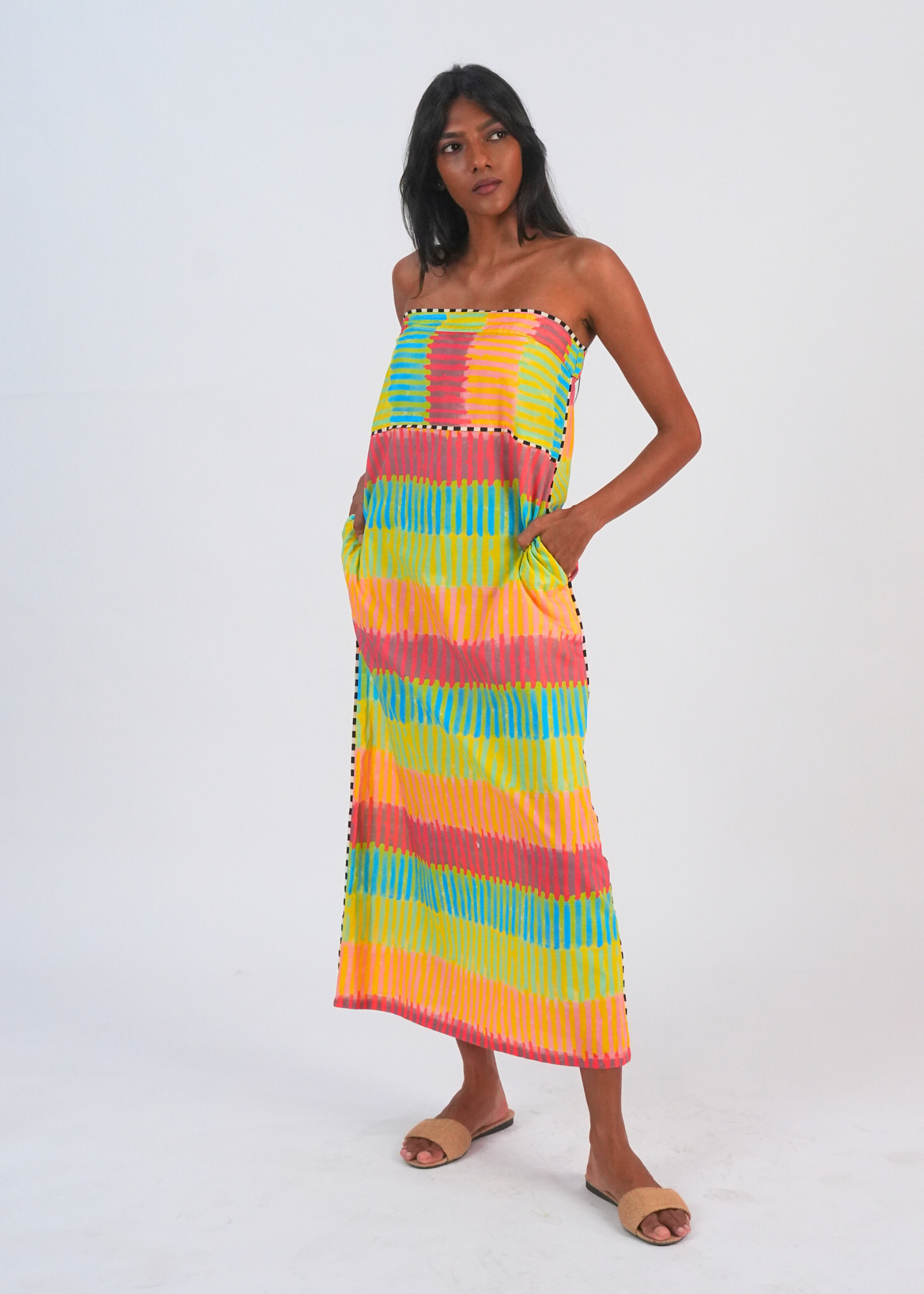 Tube Dress - Broken Stripes